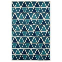 Central Oriental Terrace Tropic Isocele 2346NQ58EC.084 5' X 7'3" Snow And Turquoise Area Rug