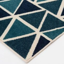Central Oriental Terrace Tropic Isocele 2346NQ58EC.084 5' X 7'3" Snow And Turquoise Area Rug -Home Decoration Series 5061819 3