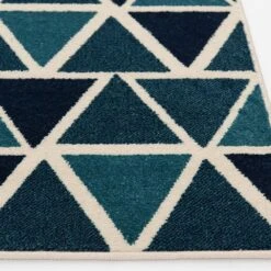 Central Oriental Terrace Tropic Isocele 2346NQ58EC.084 5' X 7'3" Snow And Turquoise Area Rug -Home Decoration Series 5061819 4