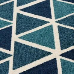 Central Oriental Terrace Tropic Isocele 2346NQ58EC.084 5' X 7'3" Snow And Turquoise Area Rug -Home Decoration Series 5061819 6