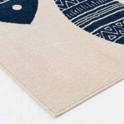 Central Oriental Terrace Tropic Friendly Fish 5' X 7'3" Snow And Sapphire Area Rug -Home Decoration Series 5062114 3