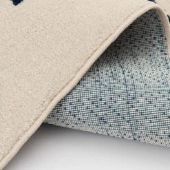 Central Oriental Terrace Tropic Friendly Fish 5' X 7'3" Snow And Sapphire Area Rug -Home Decoration Series 5062114 5