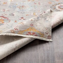 Surya Ephesians 7'8" X 10'2" Gray, Aqua, Orange And Red Area Rug -Home Decoration Series 5081262 6