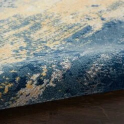 Nourison Twilight 8'6" X 11'6" Navy And Gold Area Rug -Home Decoration Series 5093242 6