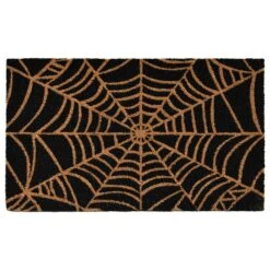 Callaway Scary Web 1'5" X 2'5" Black And Orange Door Mat