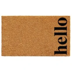 Callaway Vertical Hello 2' X 3' Natural And Black Door Mat