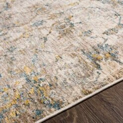 Surya Mirabel 2'7" X 10' Teal, Aqua, Mustard, Brown, Taupe And Beige Runner -Home Decoration Series 5102787 3