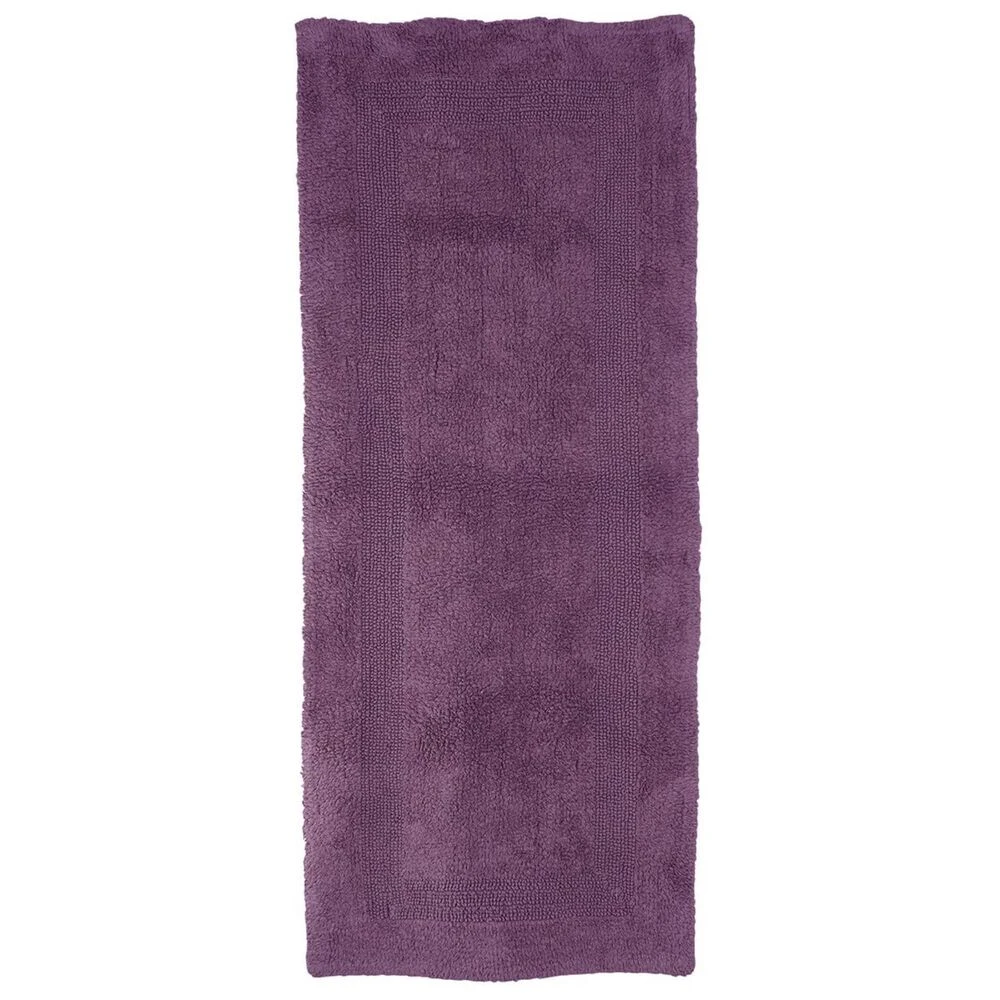 Timberlake Lavish Home 100% Cotton Long Bath Rug In Eggplant 4 Timberlake Lavish Home 100% Cotton Long Bath Rug In Eggplant - Image 2