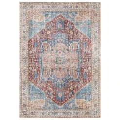 Surya Amelie AML-2310 2' X 2'11" Burnt Orange, Beige, Blue, Navy And Peach Area Rug