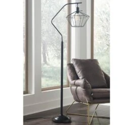 Signature Design By Ashley Makeika Metal Floor Lamp In Black