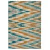 Kaleen Rugs Ostinata 2'2" X 7'6" Gold, Teal, Sand, Turquoise, Ivory And Grey Indoor/Outdoor Runner -Home Decoration Series 5167210 1