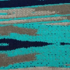 Kaleen Rugs Ostinata 2' X 3' Turquoise, Navy, Grey And Silver Indoor/Outdoor Area Rug -Home Decoration Series 5167897 5