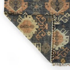 Kaleen Rugs Kaleen Rugs Alejandra 2'6" X 8' Navy, Natural, Spa, Gold, Brown And Salmon Runner -Home Decoration Series 5201050 4