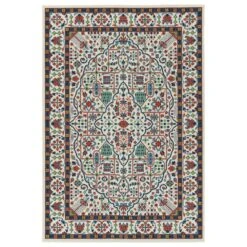 Kaleen Rugs Sunice 1'9" X 3' Ivory, Navy, Tangerine, Lime Green And Light Blue Area Rug