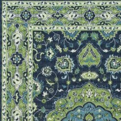 Kaleen Rugs Sunice 1'9" X 3' Navy, Lime Green, Ivory And Light Blue Area Rug -Home Decoration Series 5205234 5
