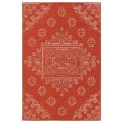 Kaleen Rugs Sunice 2'2" X 8' Tangerine And Ivory Runner