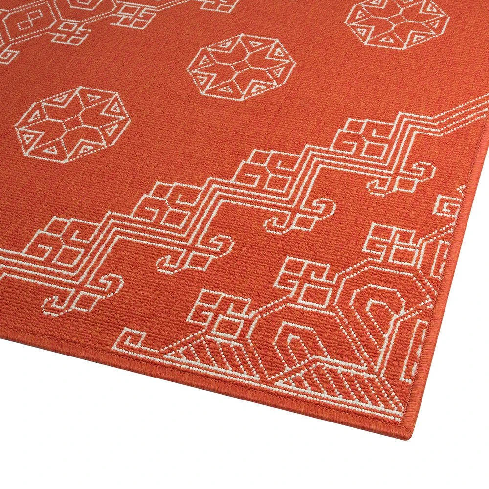 Kaleen Rugs Sunice 2'2" X 8' Tangerine And Ivory Runner 4 Kaleen Rugs Sunice 2'2" X 8' Tangerine And Ivory Runner - Image 2