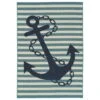 Kaleen Rugs Amalie Anchor 1'9" X 3' Light Blue, Navy And Ivory Indoor/Outdoor Area Rug