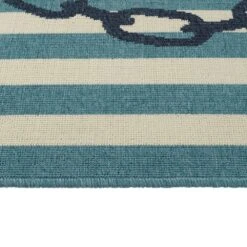 Kaleen Rugs Amalie Anchor 1'9" X 3' Light Blue, Navy And Ivory Indoor/Outdoor Area Rug -Home Decoration Series 5207289 4