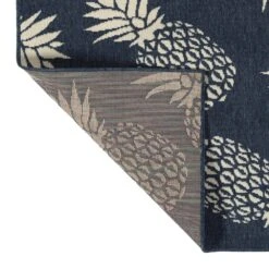 Kaleen Rugs Amalie Pineapple 2'2" X 8' Blue And Ivory Indoor/Outdoor Runner -Home Decoration Series 5207412 3