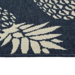 Kaleen Rugs Amalie Pineapple 2'2" X 8' Blue And Ivory Indoor/Outdoor Runner -Home Decoration Series 5207412 4