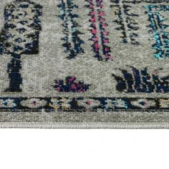 Kaleen Rugs Kaleen Rugs Zuma Beach 2'2" X 7'6" Grey, Silver, Gold, Turquoise, Pink, Plum, Navy And Black Runner -Home Decoration Series 5208618 4