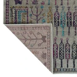 Kaleen Rugs Kaleen Rugs Zuma Beach 2'2" X 7'6" Grey, Silver, Gold, Turquoise, Pink, Plum, Navy And Black Runner -Home Decoration Series 5208618 5