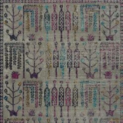 Kaleen Rugs Kaleen Rugs Zuma Beach 2'2" X 7'6" Grey, Silver, Gold, Turquoise, Pink, Plum, Navy And Black Runner -Home Decoration Series 5208618 6