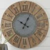 Signature Design By Ashley Payson Wall Clock In Antique Gray/Natural -Home Decoration Series 52160058 1