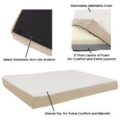 Timberlake Petmaker Orthopedic Sherpa Top Pet Bed In Tan -Home Decoration Series 52177938 5
