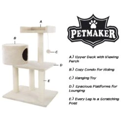 Timberlake Petmaker 3 Tier Cat Tree Condo In Tan -Home Decoration Series 52179371 5