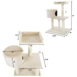 Timberlake Petmaker 3 Tier Cat Tree Condo In Tan -Home Decoration Series 52179371 6