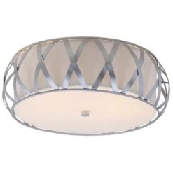 Safavieh Charing 15.4" 2-Light Flush Mount In Chrome -Home Decoration Series 52962487 3