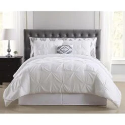 Pem America Pueblo Pleated 6-Piece Twin XL Bed In A Bag In White -Home Decoration Series 53023602 7