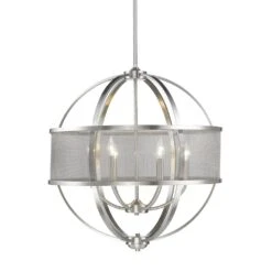 Golden Lighting Colson PW 6-Light Chandelier (with Shade) In Pewter -Home Decoration Series 53552840 3