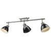 Golden Lighting Duncan 3-Light Semi-Flush - Track-Light In Pewter With Black Shades -Home Decoration Series 53554606 1