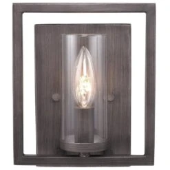 Golden Lighting Marco 1-Light Wall Sconce In Gunmetal Bronze With Clear Glass -Home Decoration Series 53556288 3