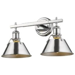 Golden Lighting Orwell CH 2-Light Bath Vanity In Chrome With Chrome Shade -Home Decoration Series 53556502 3