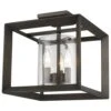 Golden Lighting Smyth Semi-Flush (Low Profile) In Gunmetal Bronze With Clear Glass -Home Decoration Series 53560645 1