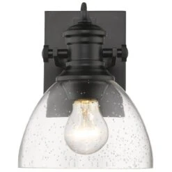 Golden Lighting Hines 1-Light Bath Vanity In Black With Seeded Glass 8 Golden Lighting Hines 1-Light Bath Vanity In Black With Seeded Glass -Home Decoration Series 53562070 3