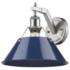 Golden Lighting Orwell PW 1-Light Wall Sconce In Pewter With Navy Blue Shade 1 Golden Lighting Orwell PW 1-Light Wall Sconce In Pewter With Navy Blue Shade -Home Decoration Series 53562146 1
