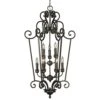 Golden Lighting Heartwood 2 Tier - 9-Light Caged Foyer In Burnt Sienna With Drip Candlesticks