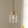 Signature Design By Ashley Faiz Glass Pendant Light In Natural