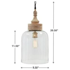 Signature Design By Ashley Faiz Glass Pendant Light In Natural -Home Decoration Series 53610861 5