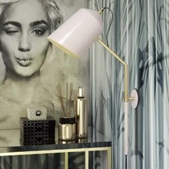 37B Zaphire Wall Sconce In Blush And Matte Brass