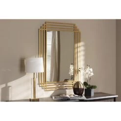 Baxton Studio Kalinda Accent Wall Mirror In Antique Gold -Home Decoration Series 53800017 3