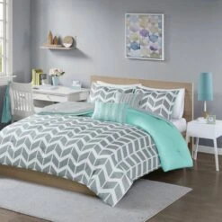 Hampton Park Intelligent Design Nadia 5-Piece King/California King Comforter Set In Teal -Home Decoration Series 53916151 8