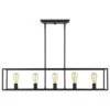 Golden Lighting Wesson 5-Light Linear Pendant In Black -Home Decoration Series 54408364 1