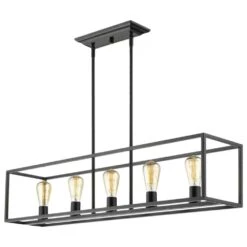 Golden Lighting Wesson 5-Light Linear Pendant In Black -Home Decoration Series 54408364 3