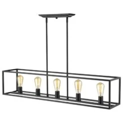 Golden Lighting Wesson 5-Light Linear Pendant In Black -Home Decoration Series 54408364 4